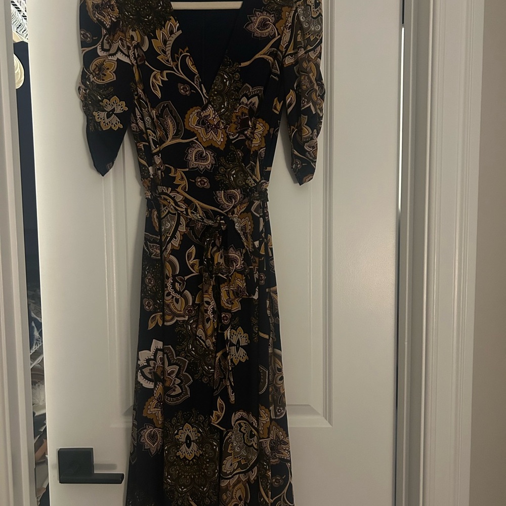 Elegant Floral Wrap Dress